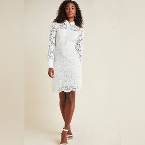 Anthropologie Shoshanna Highland white lace dress petite